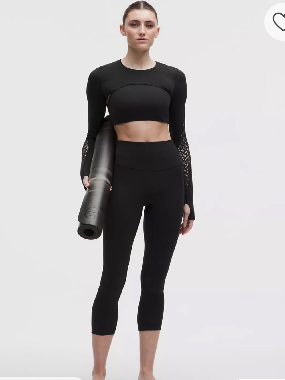 Lululemon Align High-Rise Crop Capri 23" Leggings Black Size 6 Square Dot